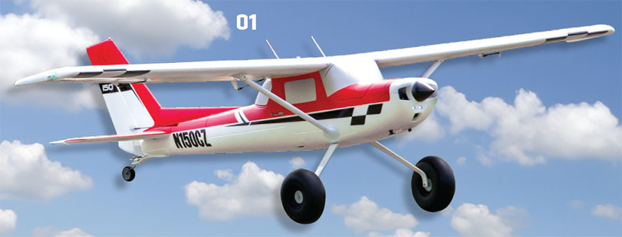 01. This giant-scale E-flite Carbon-Z Cessna 150T is nostress fun and good looking. 