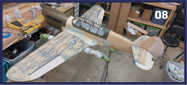 Test-fitting the airplane during the build is important, even on an ARF. Fiberglassing and sanding can reshape areas. The wing fairing is a prime example. 