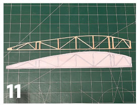 This shows the completed rib compared with the plans. 