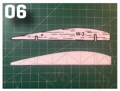 The basic rib outline of the Heath Super Parasol, alongside the plans drawn, shows the built-up structure. 