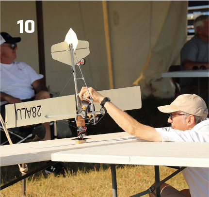 Peter Bauer gets his F4B entry static judged at the CL Scale Nats. Photo by Fred Cronenwett.