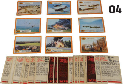 Battle of Britain A&BC Gum cards, released in conjunction with the film, consisted of a 66-card set. They were sold in packs of seven cards and a piece of gum. 