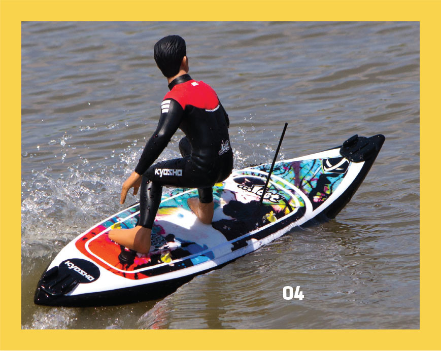 The author modified the hatch screws for this RC Surfer to ensure that he would never lose them at the lake. 