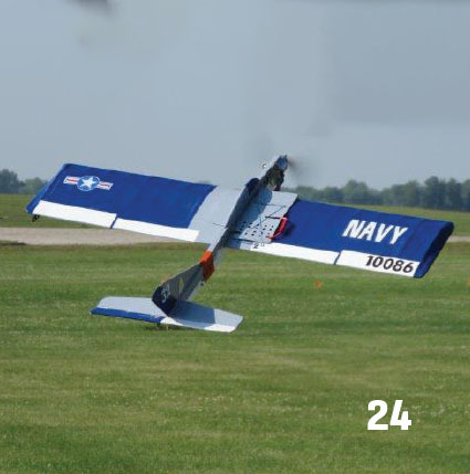 Mike Anderson’s Skyray CL Navy Carrier airplane flies at 60º nose-high. Schuette photo.