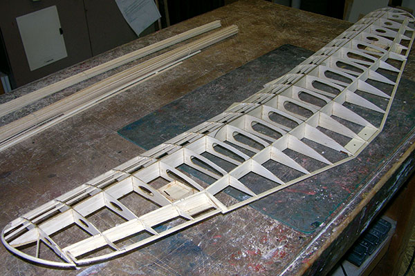 the completed wing assembly has been sanded