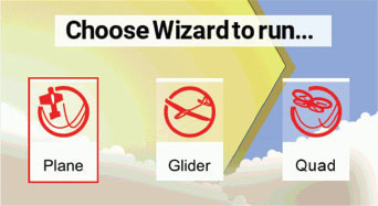 The Wizard screen leads you through the next steps. Simply choose what you want to set up. 