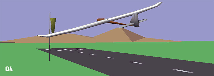 A screenshot of RealFlight G1 using basic graphics, if the computer didn’t have a 3D graphics card. 