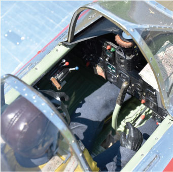 The cockpit detail of the P-47. 