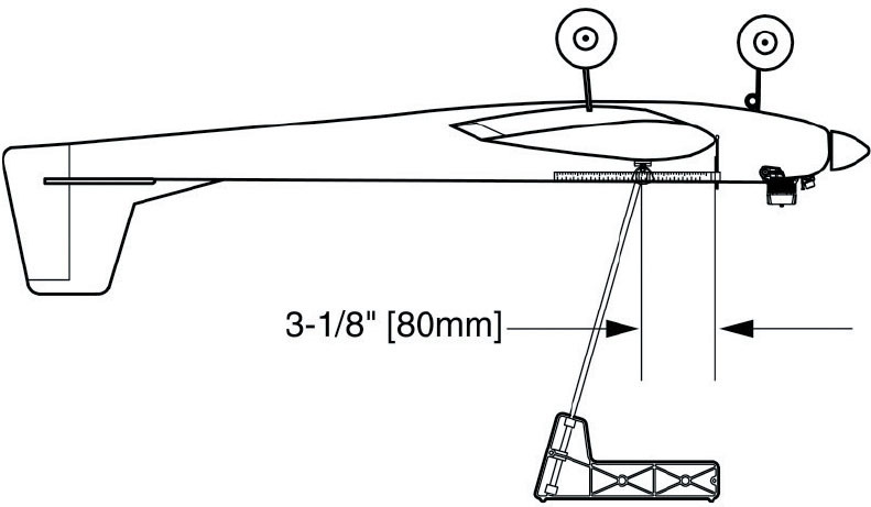 This diagram shows the range of CG for a low-wing aircraft. Try to get your CG neutral or slightly nose-heavy to start. 