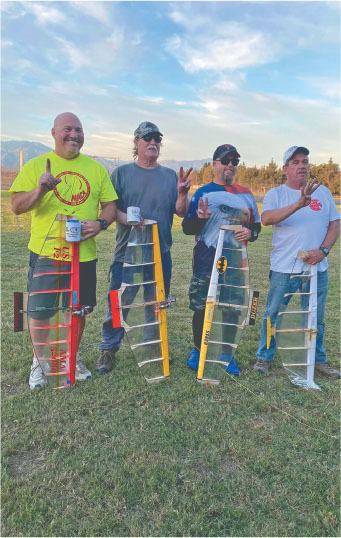  Dave Fisher (first place), Greg Hill (second place), Cary (third place), and Arnulfo Delgado (fourth place). Photo by Anna Woolsey. 