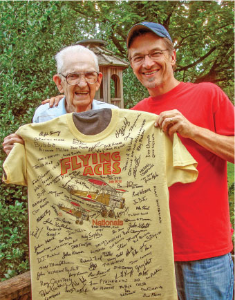 Fellow fliers surprised the author’s dad with a signed T-shirt after the 2012 FAC Nats. 