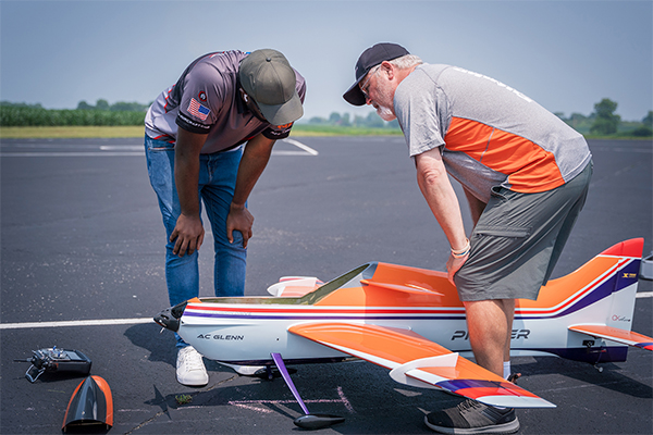 Maaz Ansari stands ready to compete in RC Aerobatics.