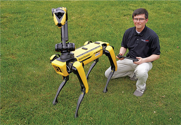  SPOT, the robotic dog, developed by Boston Dynamics. "We’re proud of the fact that we got our start in uncrewed systems in aviation, bu