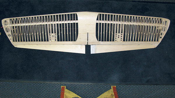 The completed wing shows the rib placement and details.