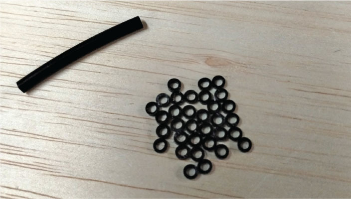 It only took a few minutes to cut all of these 1.0mm thick F1D O-rings. 