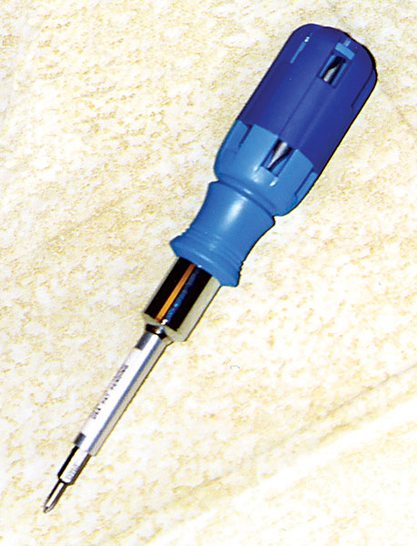 This multihead screwdriver is handy and safe when used correctly. Slips need to be prevented to protect your hand and arm.
