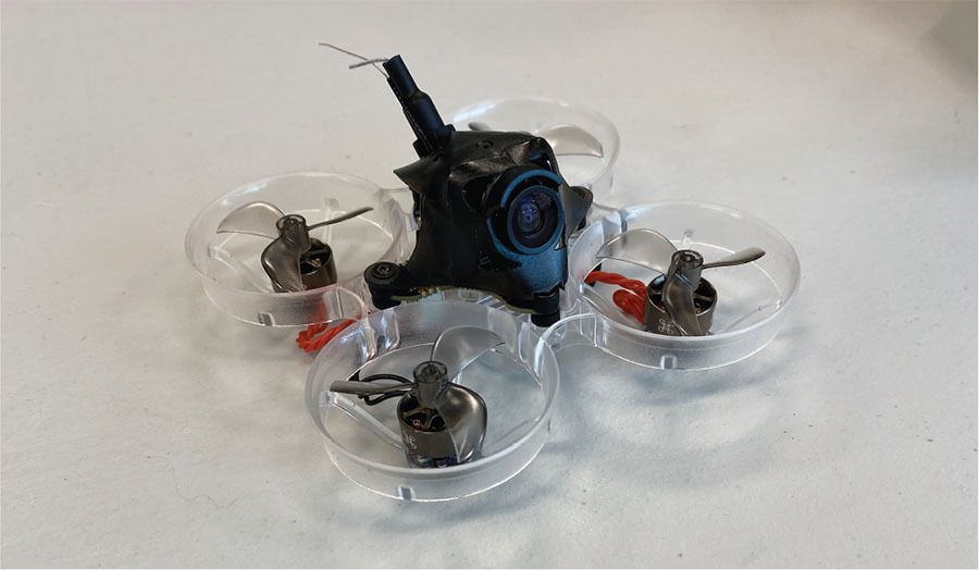 The HummingBird’s Goober canopy and Cockroach frame protect the drone from tough crashes and hard falls. 