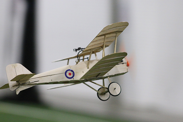 the hobby club micro se5a can comfortably fly at 12 throttle