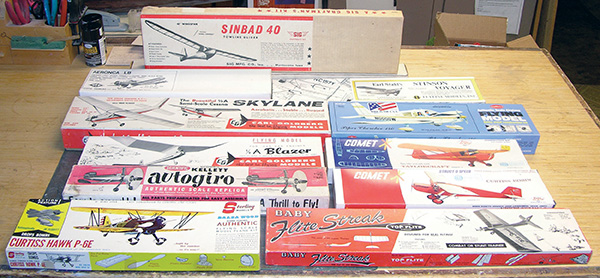 the photo shows a variety of model kits