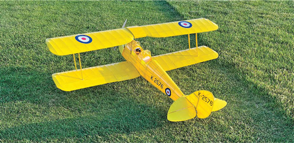 Don Paddock’s 55-inch Tiger Moth turned out to be a very scalelike aircraft. It looks right at home on the lush grass runway. Scale flying doesn’t get any better than that. 