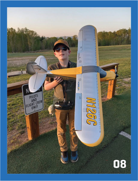 Caleb with his Carbon Cub S 2 1.3m. 