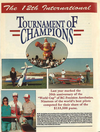 The April 1995 issue of Model Builder magazine. In the bottom left corner is a photo of Quique and his parents at the 1994 TOC. 