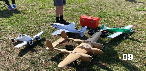 09. One of the author’s clubmates brought this variety of aircraft to the field. All are foam-board, plans-built models and each one is a success. 