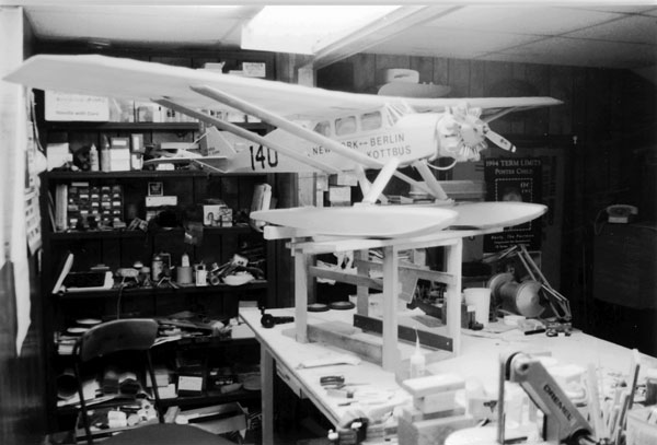 Bellanca with quick-change floats added. Floats are 40 inches long—no problem for this 80-inch-wingspan model.