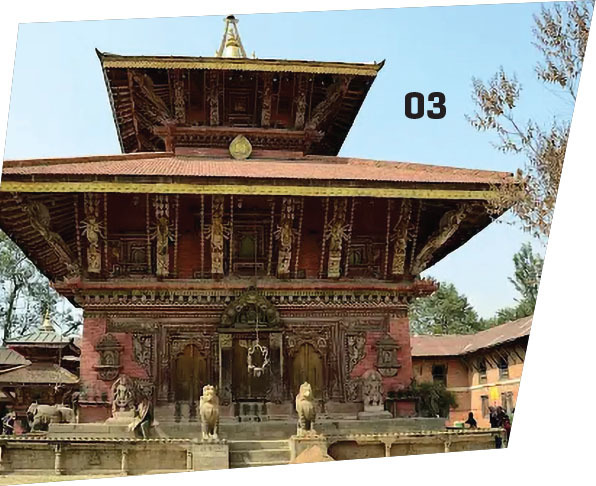 03-04. After Changu Narayan Temple (L) was damaged by a 7.8-magnitude earthquake, Nepal Flying Labs was able to utilize Skydio 3D scans (R) to create high-resolution images, video clips, and a 3D model for documentation and future reconstruction. 