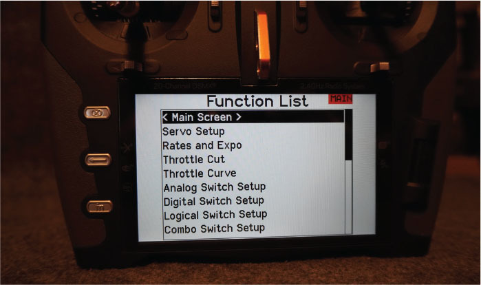 This shows the Function screen. 