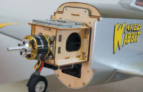 The motor box also contains the ESC and nose weights.