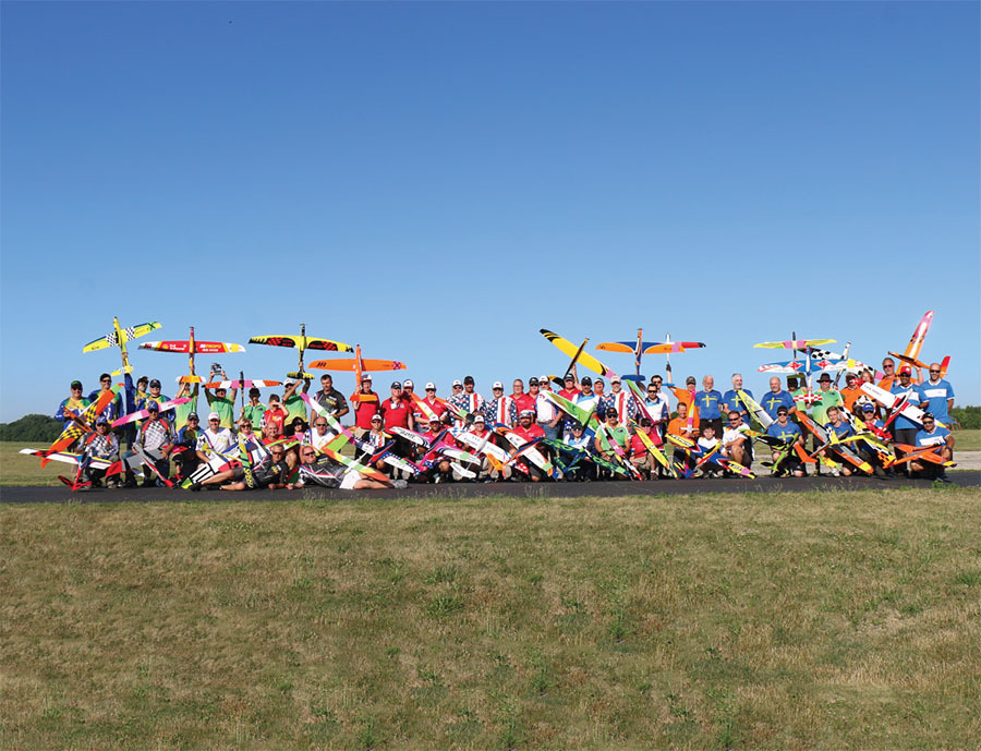 All of the pilots and callers who competed in the 2022 FAI F3D/F3E World Championships for Pylon Racing Model Aircraft.
