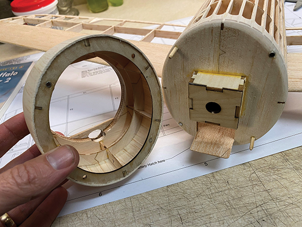 this shows the completed cowling with pins and magnets in place