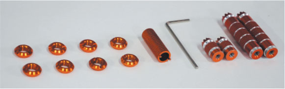 orange anodized switch nuts and customizable